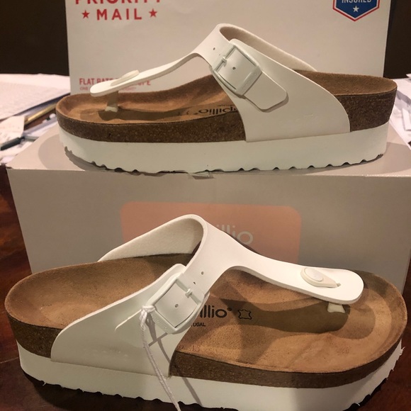 Birkenstock Shoes - Papillio Gizeh platform white 8 medium new